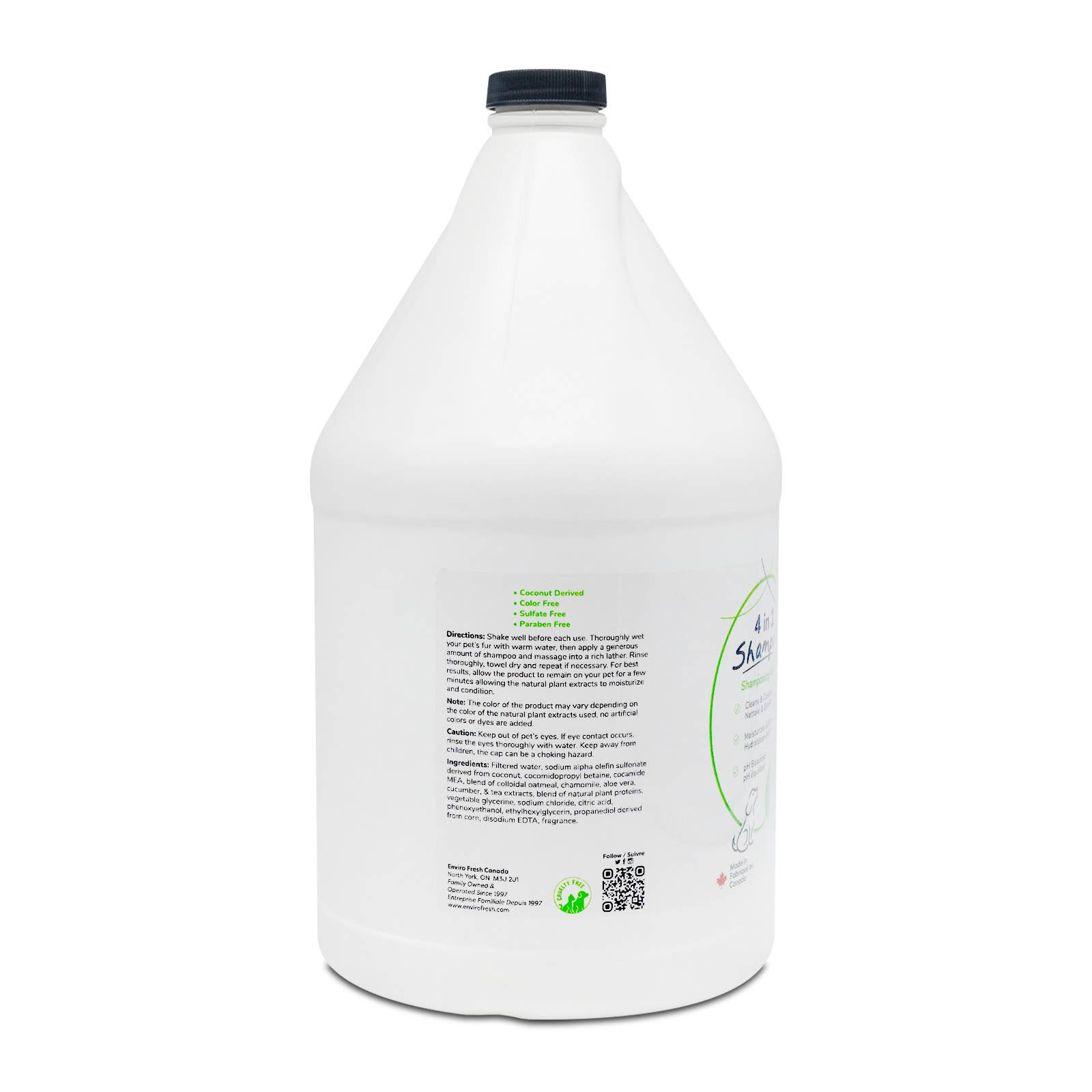 Enviro Fresh - Wholesale Pet Shampoo - Dog - Dog Shampoo 4 in 1, White Tea & Cucumber Scent 3.7L1