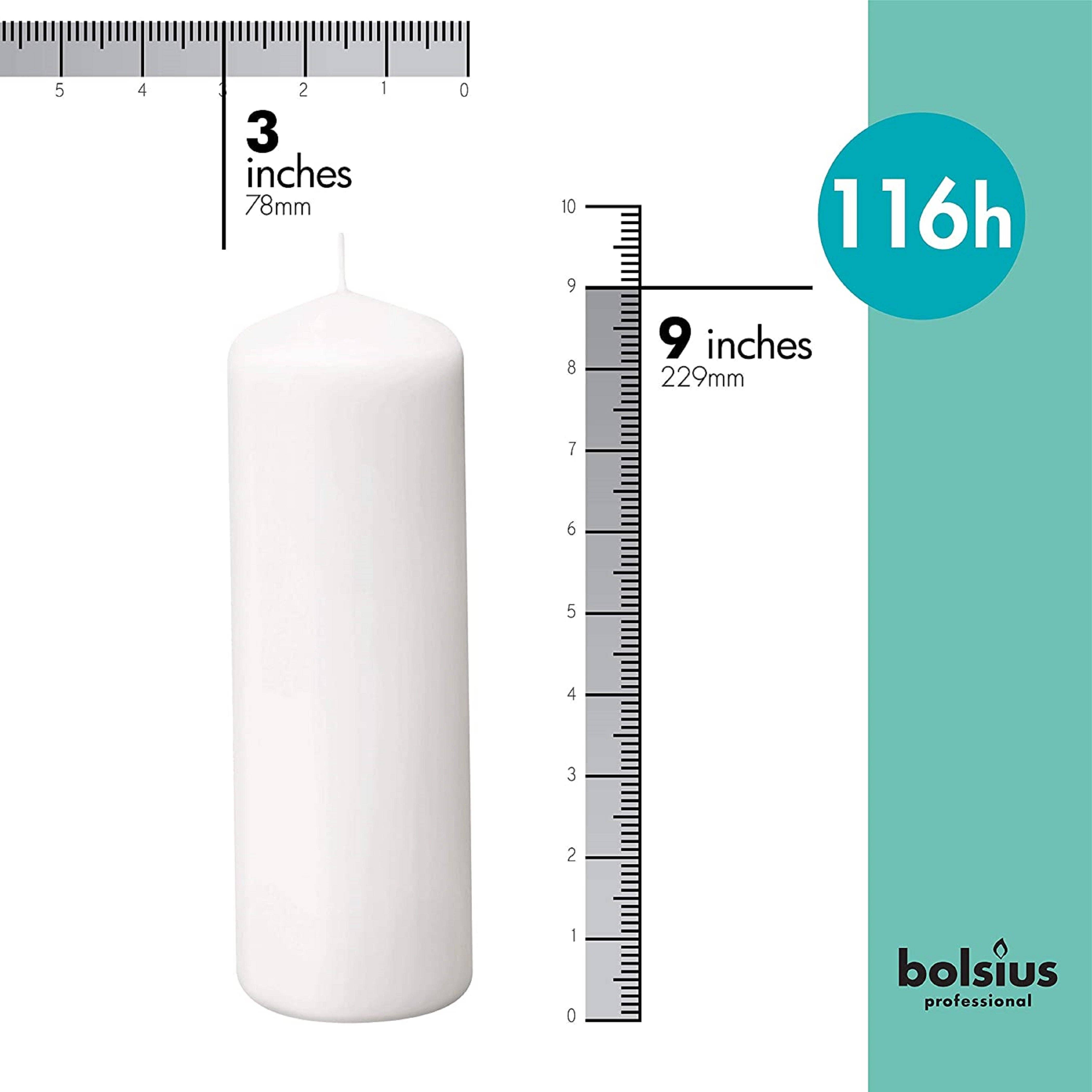 BOLSIUS - Wholesale Pillar Candle - 3 X 9" Unscented Wedding Pillar Candles Smooth Even- White1