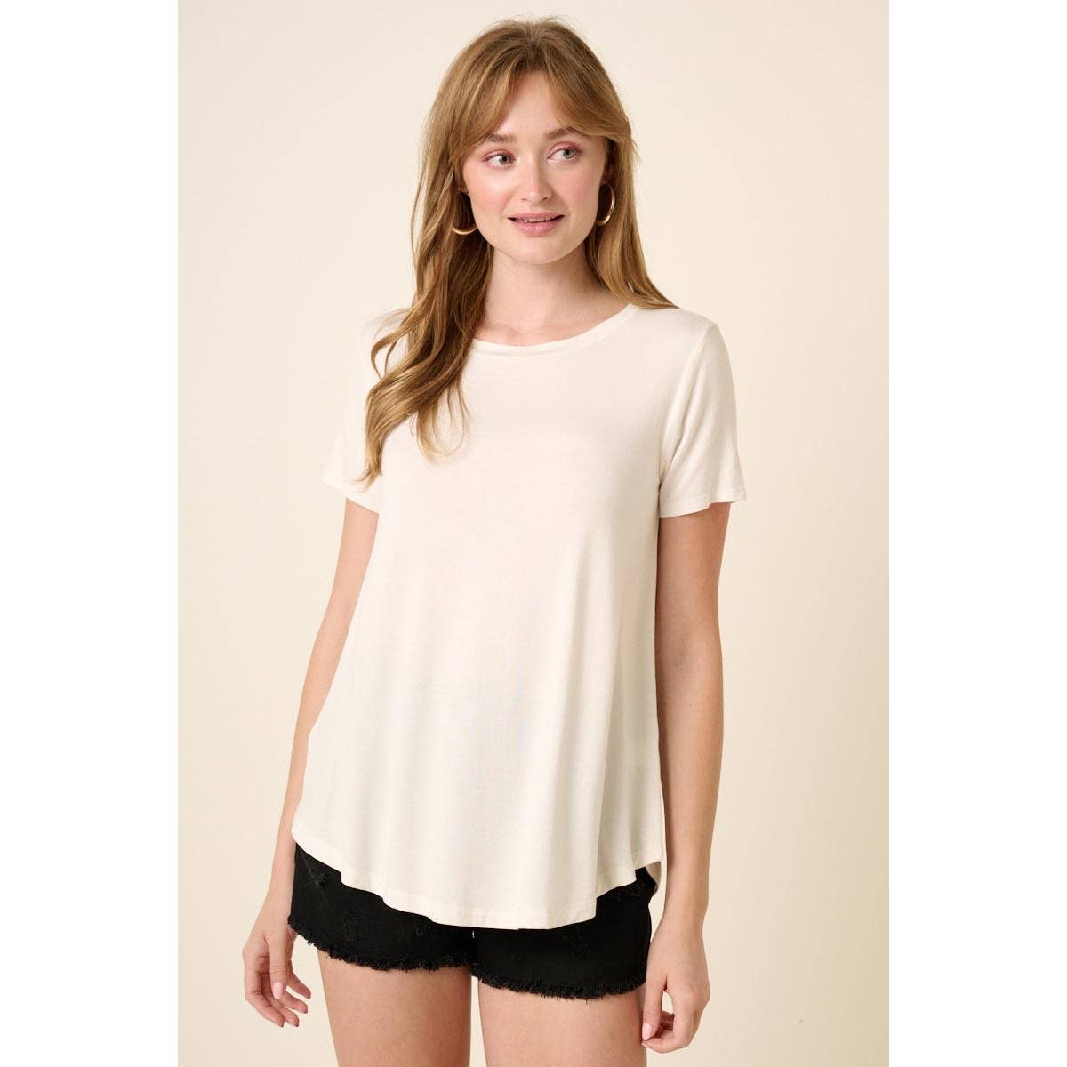 mittoshop - Wholesale T-Shirt - Women's - BT5339-SCOOP NECK ROUNDED HEM BAMBOO TOP1