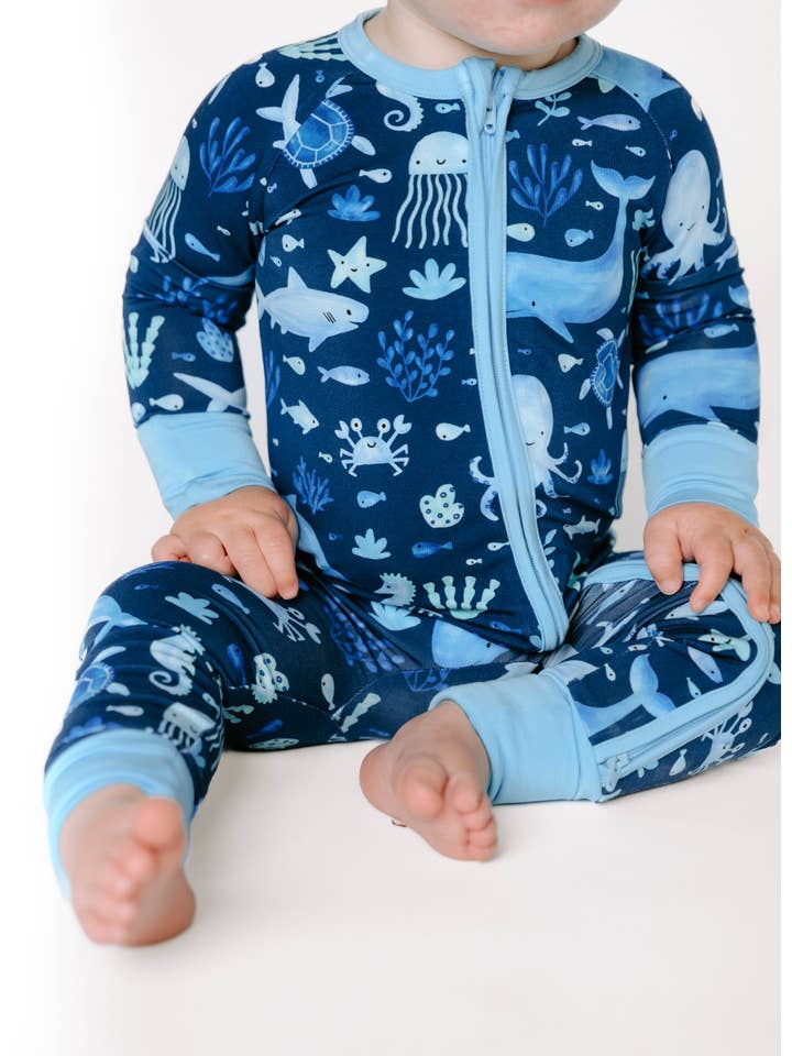 Toast + Jams - Wholesale Sleepsuit - Baby - Deep Blue Sleep Zip Jam1