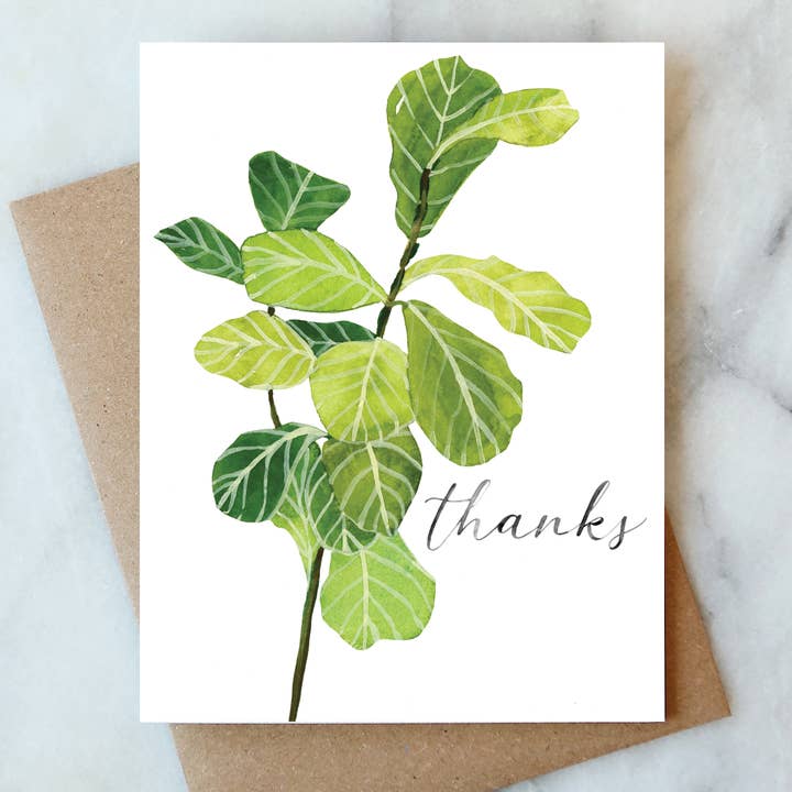 Carte de vœux Fiddle Leaf | Carte de remerciement pour la vente par Abigail Jayne Design