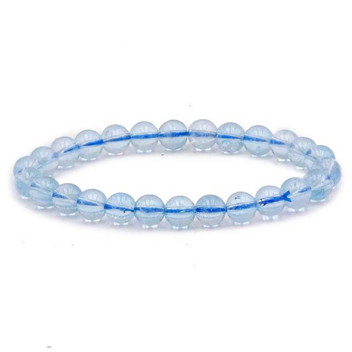 Zimbabwe AAA Blue Topaz Bracelet (7.5-8.5mm beads) for wholesale by La Boîte à Cailloux