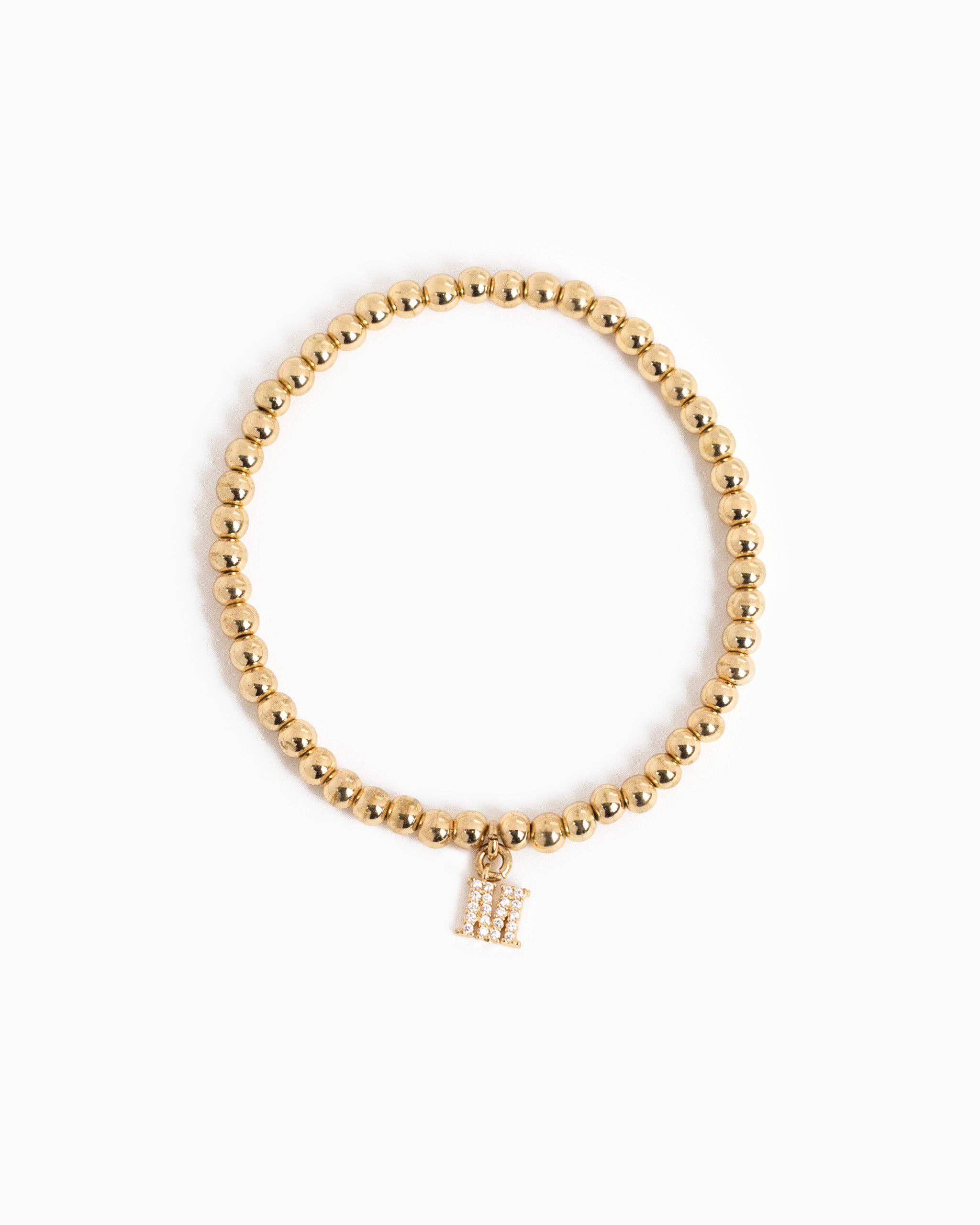 Sessori - Wholesale Charm/Dangle Bracelet - CZ Pave Letter Initial Stretch Bracelet11