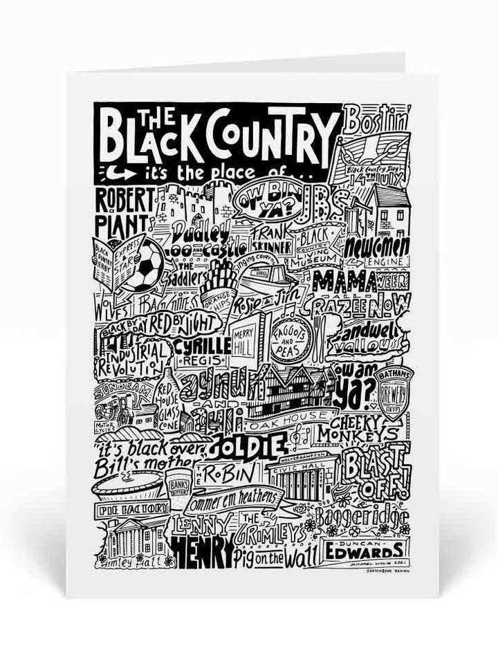 De Black Country Landmarks Illustratie Wenskaart voor wholesale door Sketchbook Design