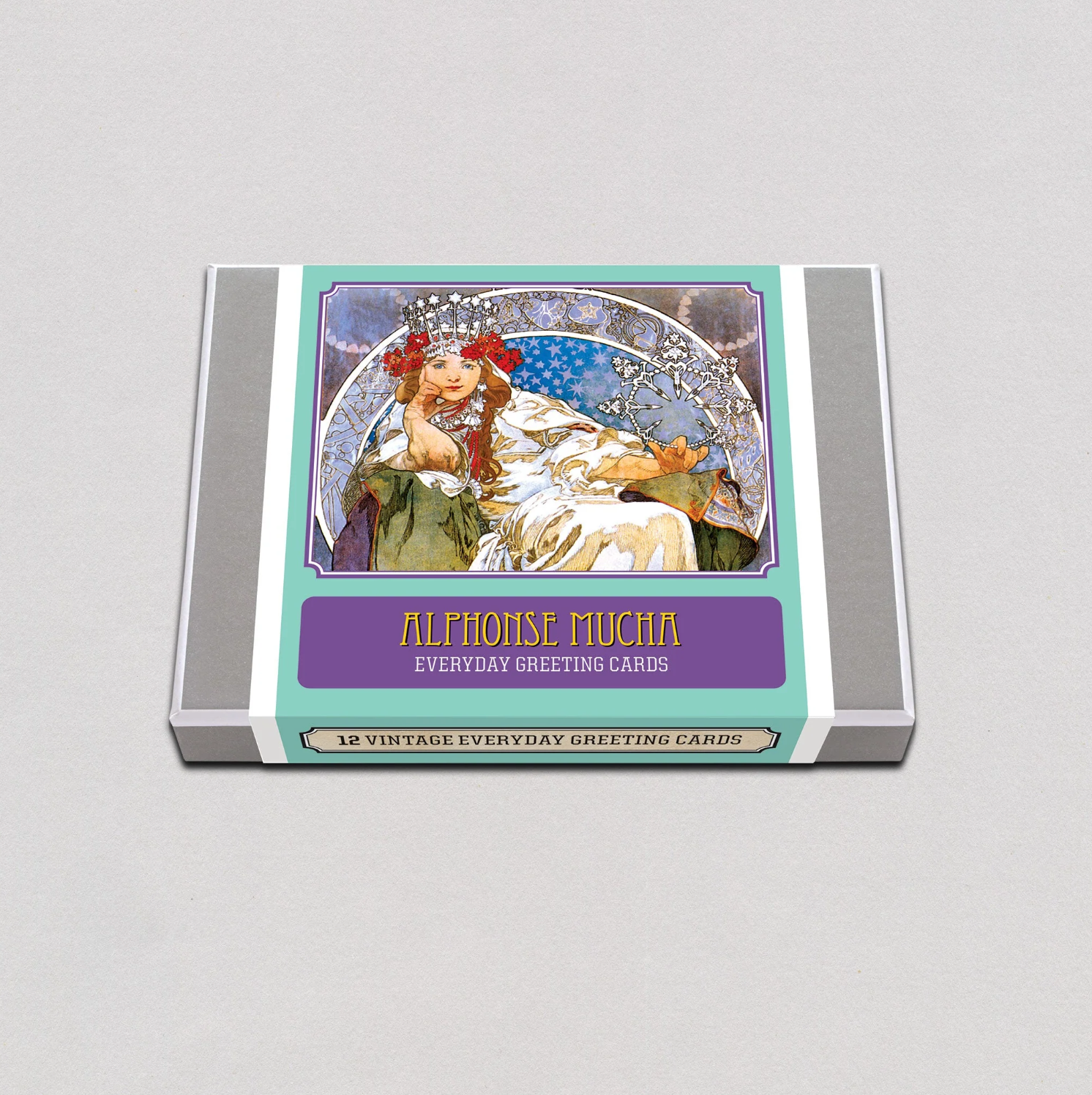 Laughing Elephant - Vendita all'ingrosso Biglietti di auguri generici - Alphonse Mucha - Biglietti in scatola per uso quotidiano0