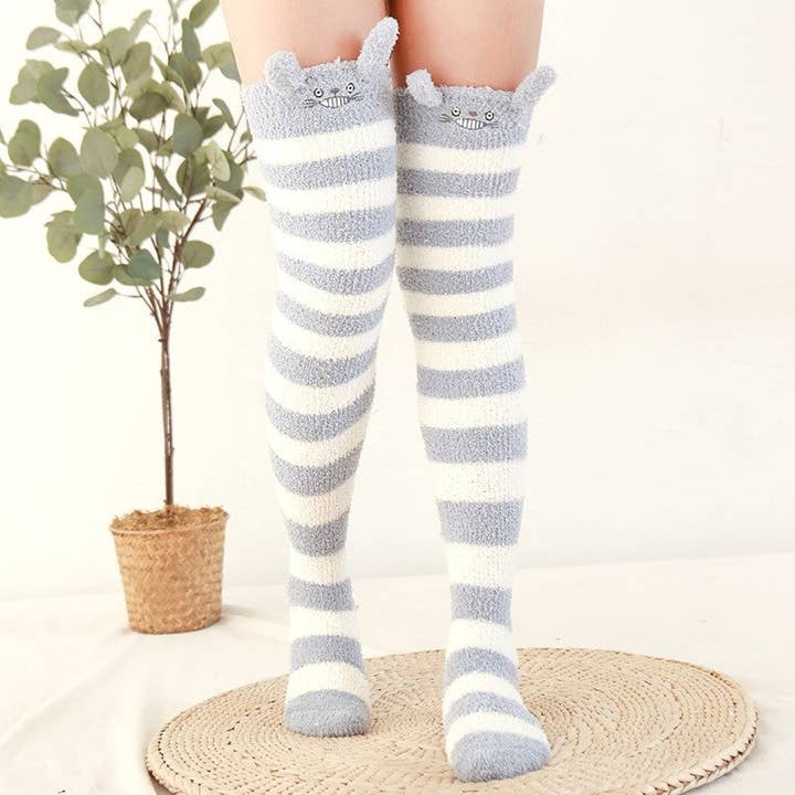 Thick Knee High Coral Fleece Socks for wholesale by UZ Wholesale Store