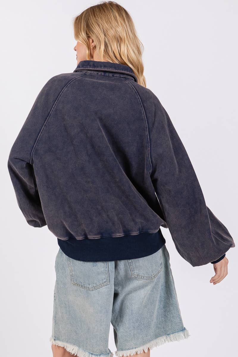 Sewn and Seen - Venta al por mayor Sudadera - Mujer - SUDADERA CON CUELLO A PRESIÓN CON LAVADO MINERAL17