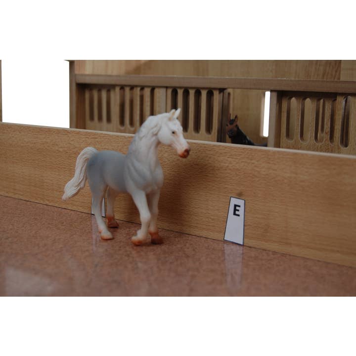 American Hobbies & Merchandising - Wholesale Wood Toy - Kids - Kids Globe 1:32 Scale Wooden Horse stable Toy With 3 Stalls4