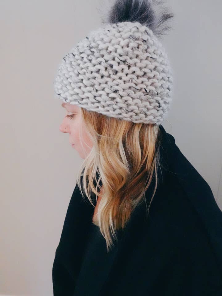 Buttercream Pom Hat - Limited Edition for wholesale by Cristin Rae Knits