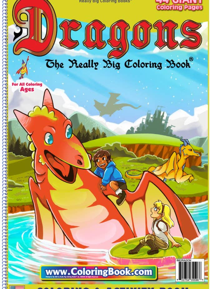 Dragons Big Coloring Book 12"x 18" for wholesale by Really Big Coloring Books | ColoringBook.com