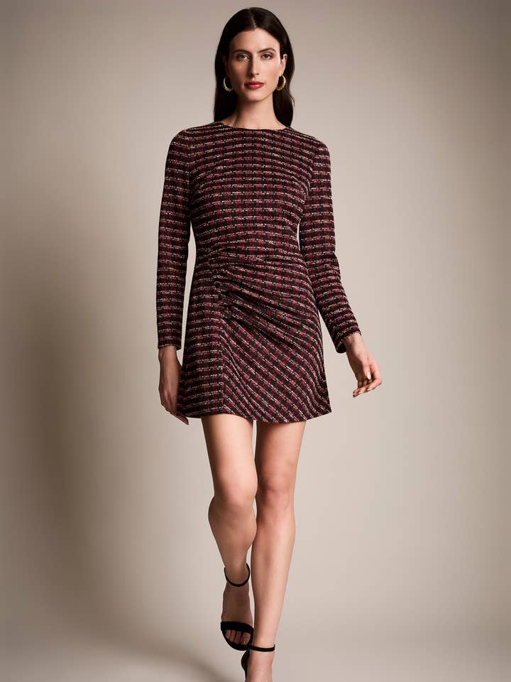 MINI JACQUARD TWEED MET LANGE MOUWEN voor wholesale door Maggy London Group