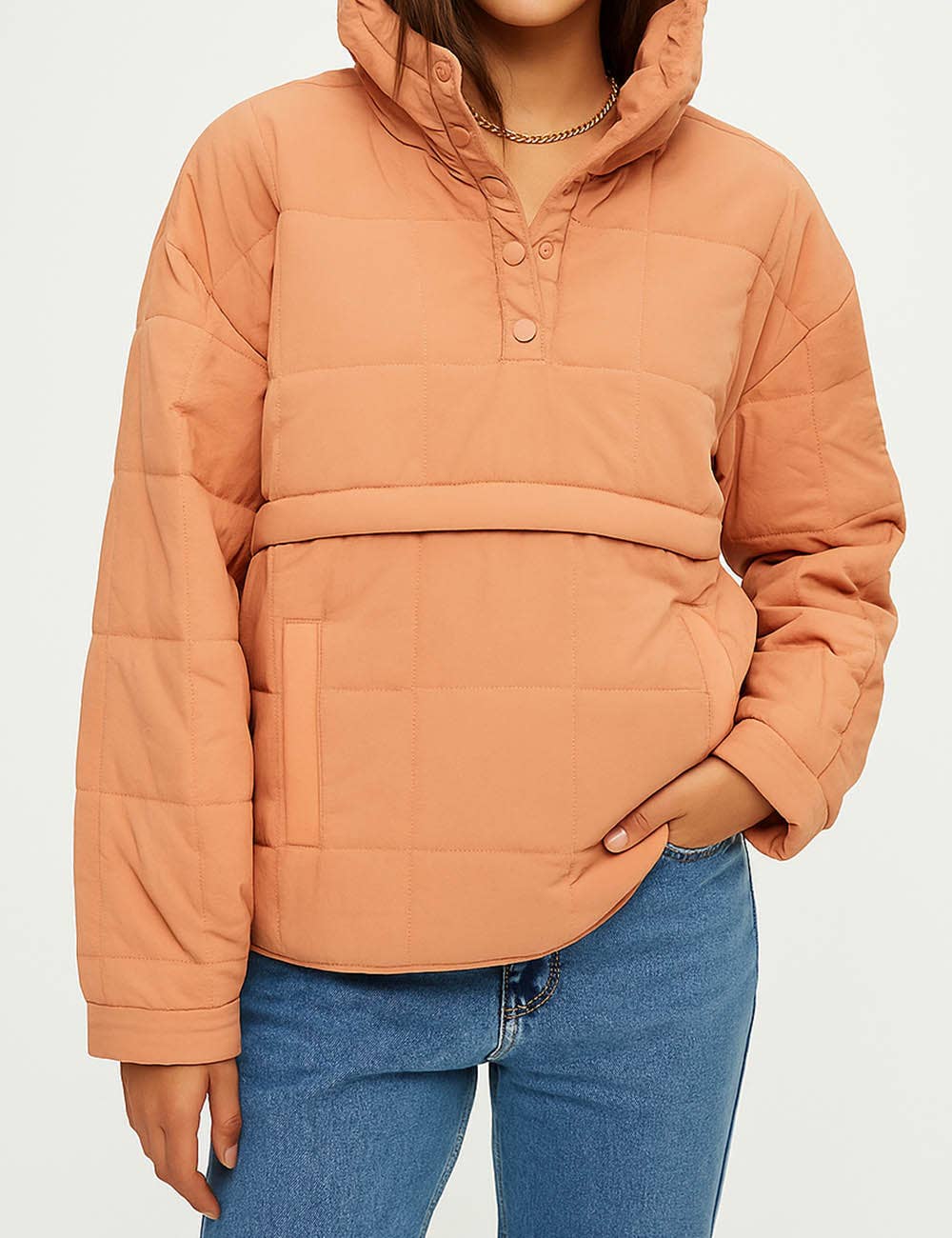 Sweetkama – wholesale Puffer jacket – Women’s – Ladies Button Pullover Hooded Padded Puff Jacket SKT475524