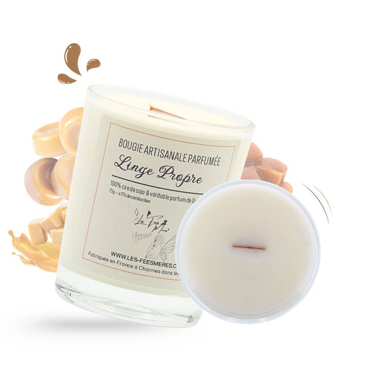 Small caramel-scented candle for wholesale by Les Fées Mères