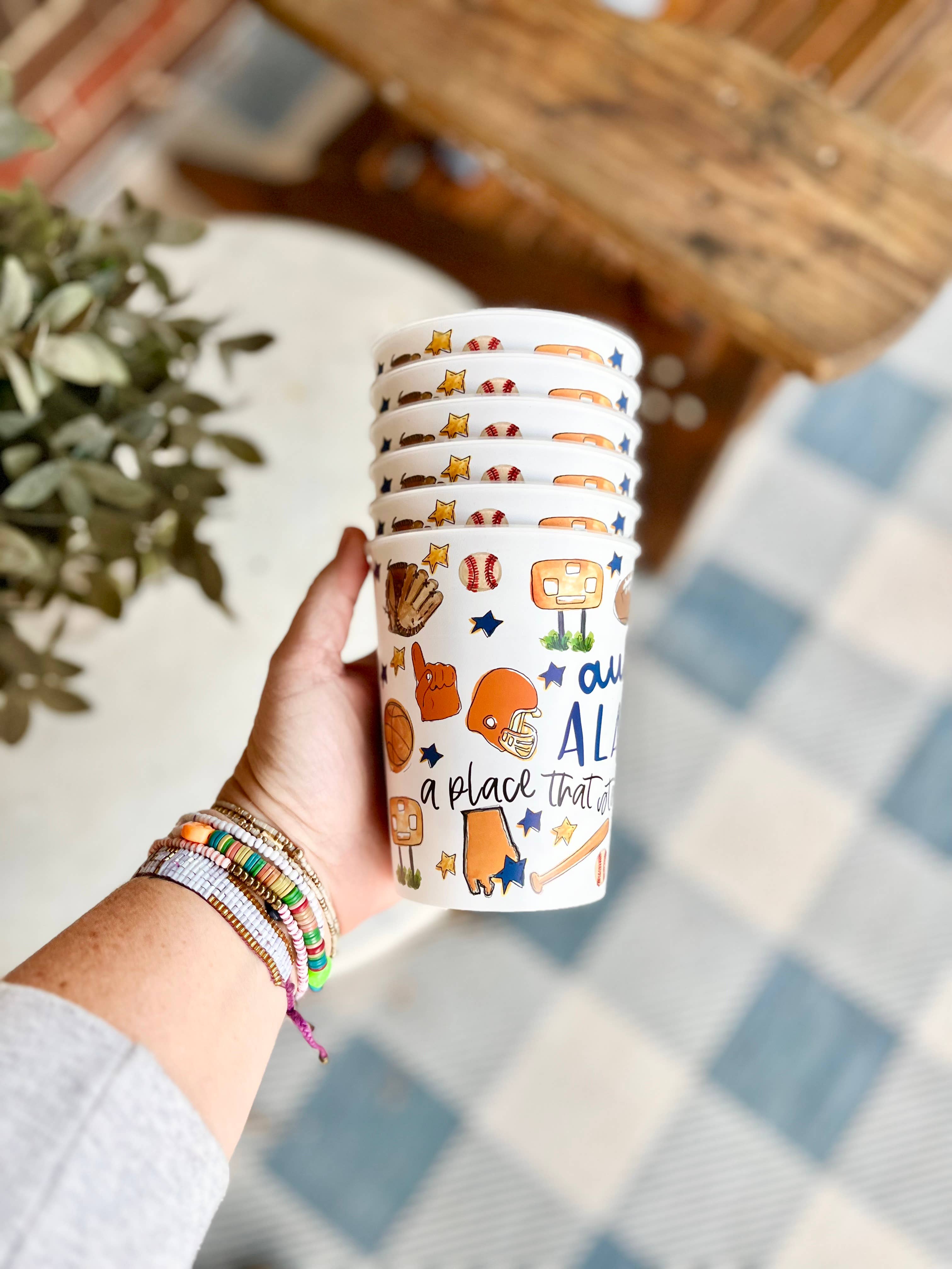 Happy By Rachel, LLC - Wholesale Drinking Glass/Cup - Auburn, AL Multi-Sport Reusable Cups, tailgating1