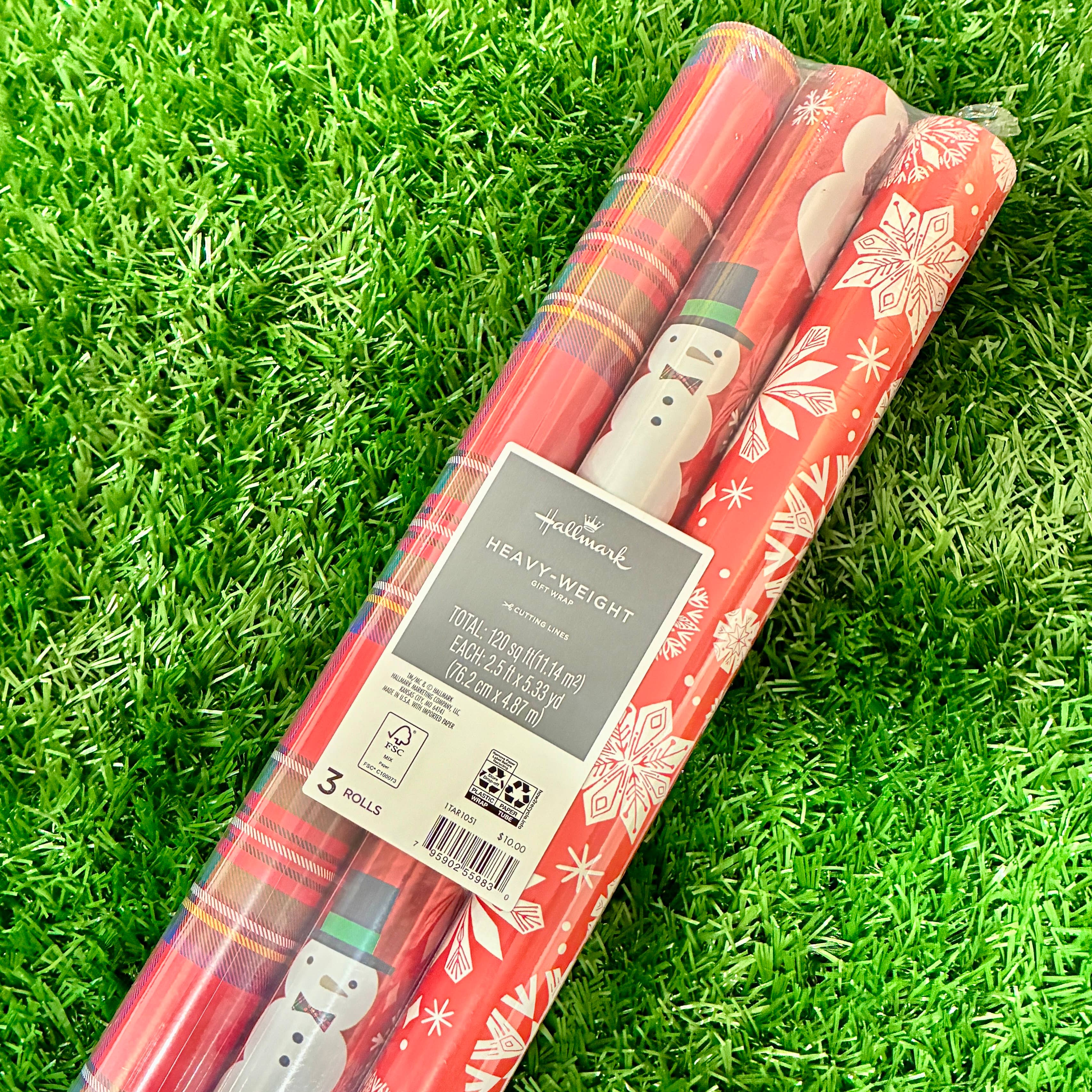 J&B Liquidations - Wholesale Wrapping Paper Roll - Hallmark 3-pack Heavy-Weight Christmas Gift Wrap 120 sq. ft.0