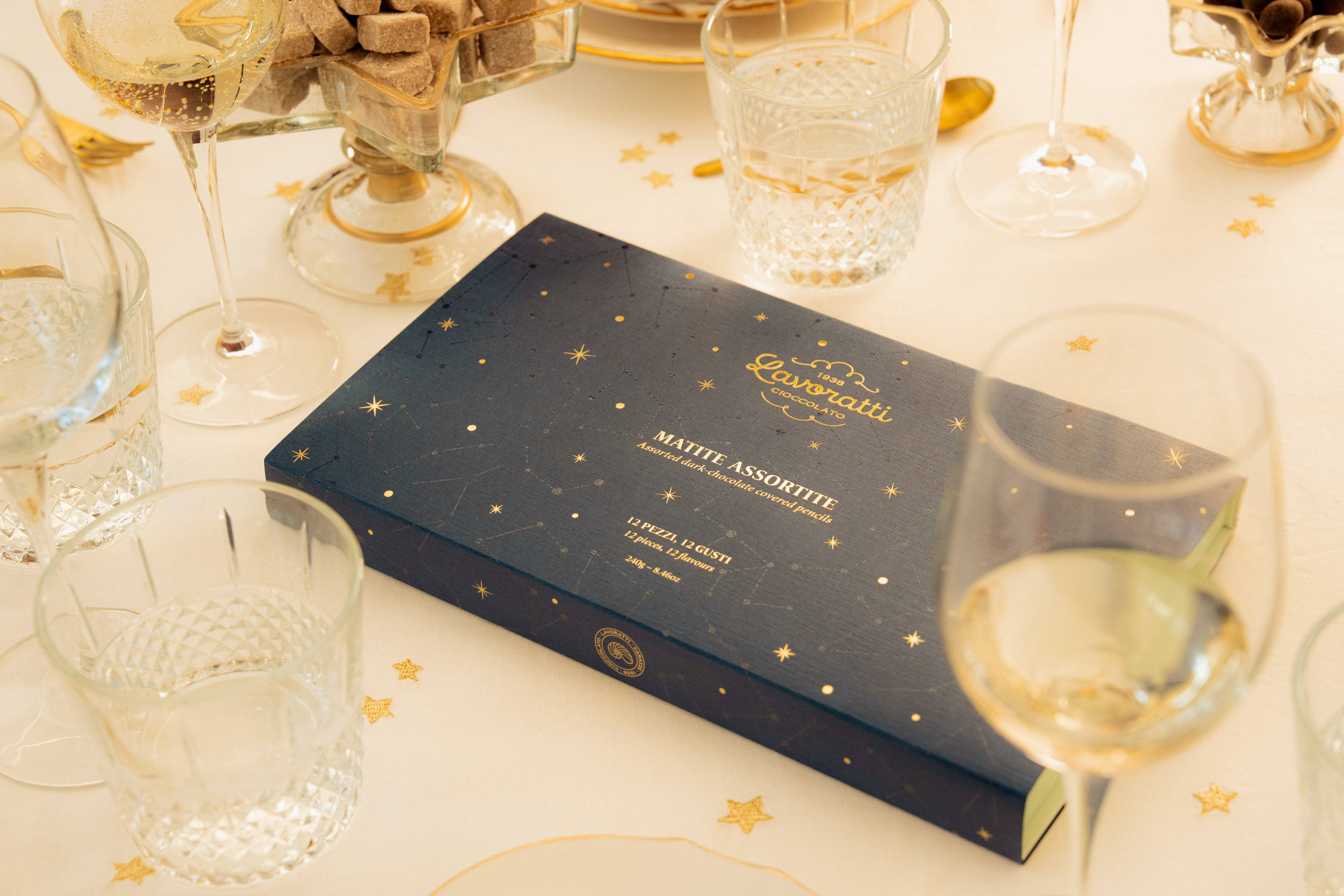 Cioccolato Lavoratti 1938 – Großhandel Schokoladenschachtel – 12er Set Schokoladenstifte, Weihnachtsedition3