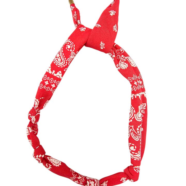 Red Scarf Bandanna necklace NC-2046 for wholesale by Simply Jewels