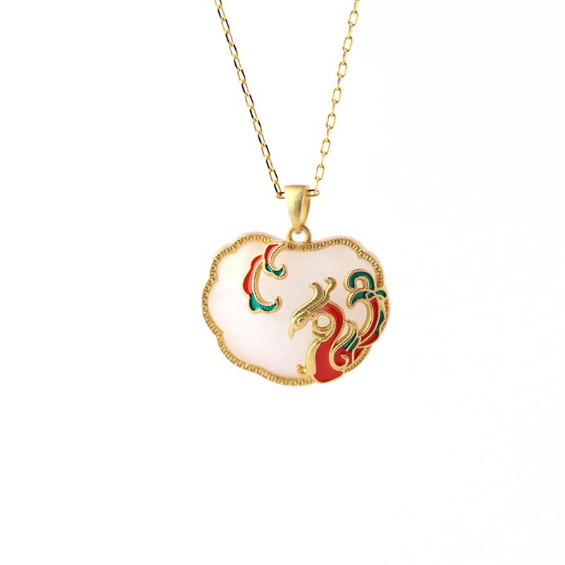 Bright MacMing - Wholesale Pendant/Charm Necklace - Phoenix in Fire Jade Necklace4