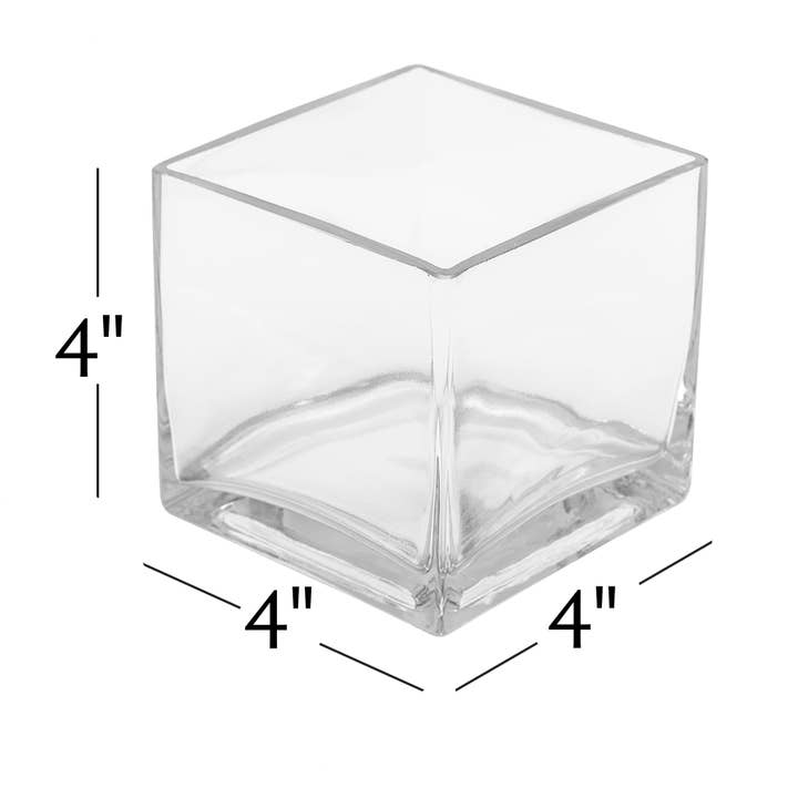 Portofino International Trading, USA - Wholesale Vase - 4 Inch Square Clear Glass Vase1