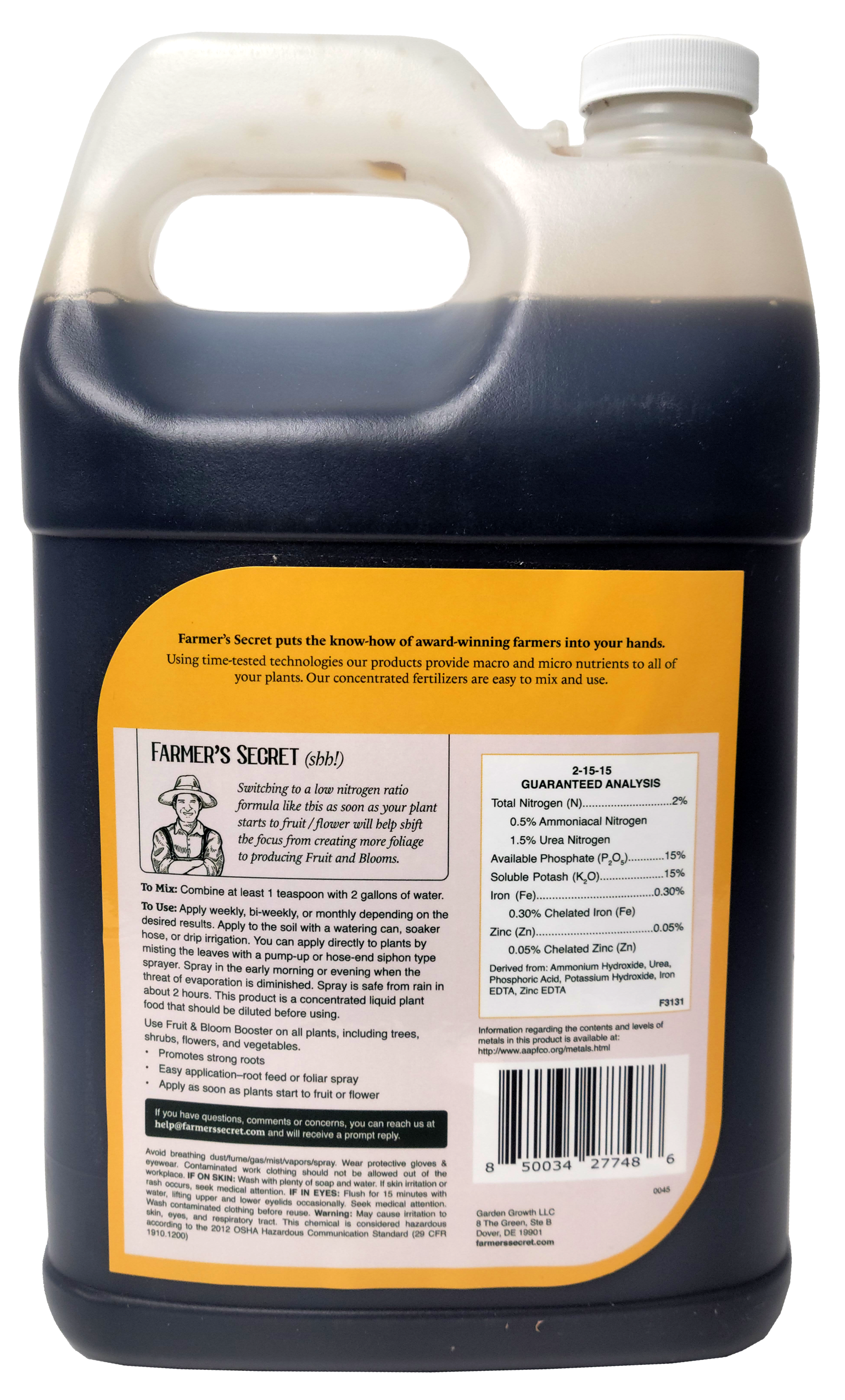 Farmer's Secret - Wholesale Fertilizer - Fruit & Bloom Booster 128oz1