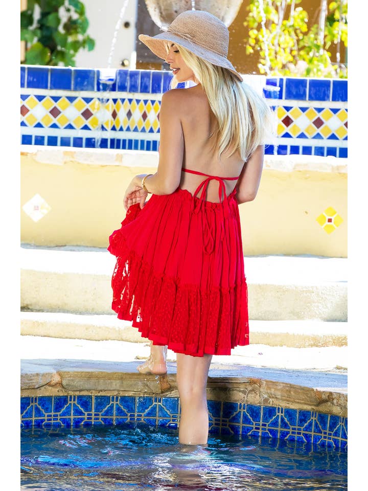 Sweet Lovely by Jen - Wholesale Dress - Women's - HALTER OPEN BACK BILLOWY MINI DRESS46