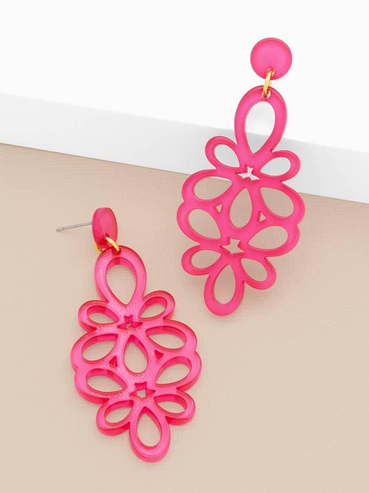 Resin-Ohrringe mit blühendem Blumendesign für den Großhandel von ZENZII Jewelry