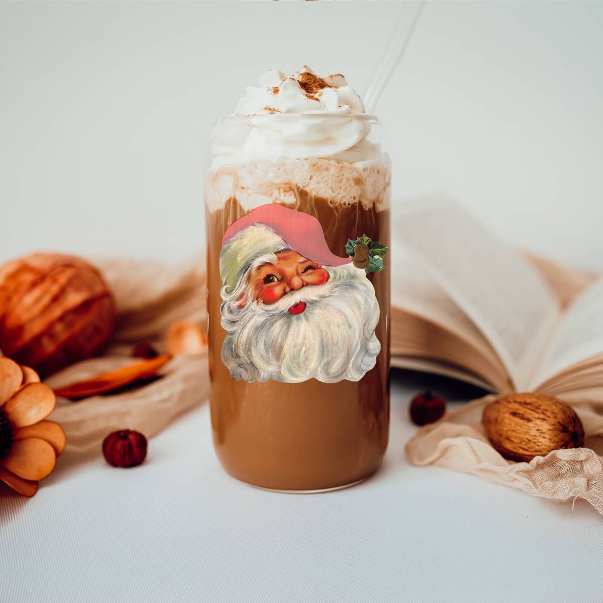 Gia Roma - Wholesale Drinking Glass/Cup - Vintage Christmas Glass Cups with Straw, Kitchen Decoration36