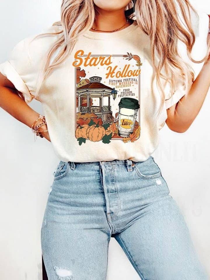 TheKingShirt - Wholesale Graphic Sweatshirt - Women's - Girls Fall Vibes Luke's Diner Autumn Festival Dragonfly Inn1