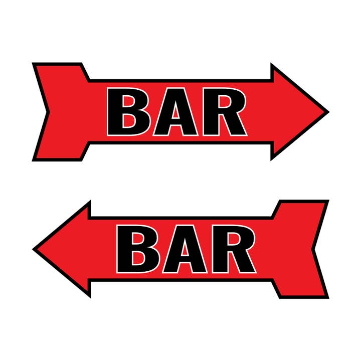 Arrow Shape Bar 12x4" Wall or Door Sign | Funny Home Decor for wholesale by All Quality