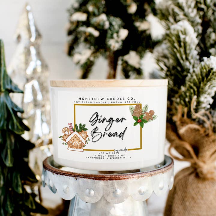 3 Wick Candle 12 oz Gingerbread for wholesale by Honeydew Candle Co.