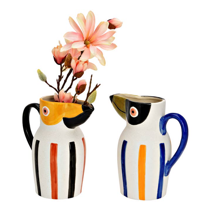Wurm - Wholesale Vase - Parrot Vase made of stoneware, 2-piece, Colorful (W/H/D) 19x20x11cm1
