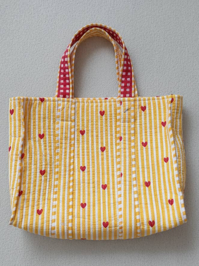 Sacos de Mão Acolchoados com Riscas e Estampas de Corações #2 por atacado de Akshu & Ameirah