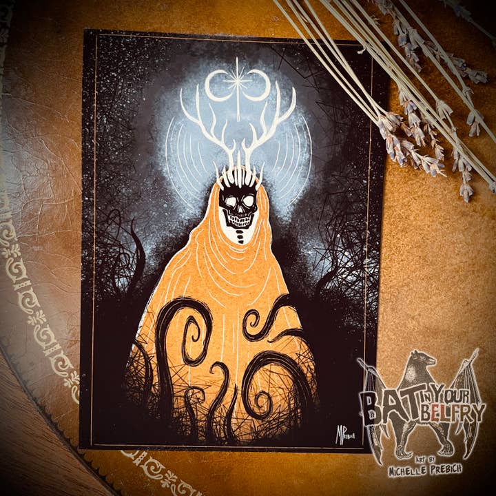 Koning in gele kunstdruk voor wholesale door Bat In Your Belfry