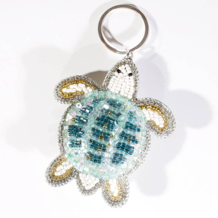 Beaded Turtle Keyring for wholesale by Cream Cornwall
