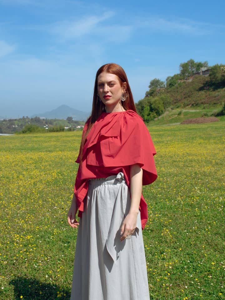 Broekrok met tailleband, elastische achterkant en vetersluiting voor voor wholesale door BIAAF