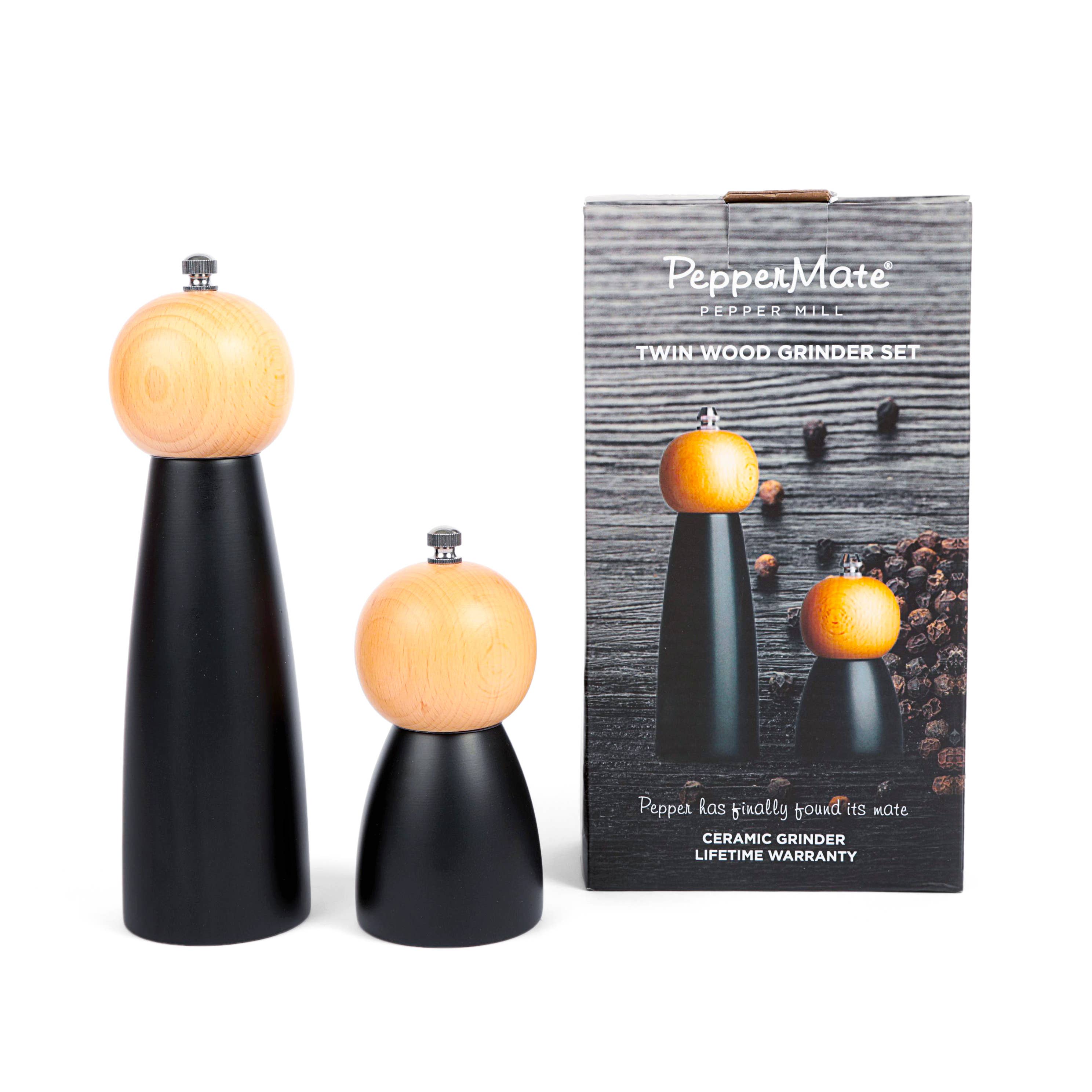 Peppermate - Wholesale Pepper Mill - Twin Wood Grinder Set1