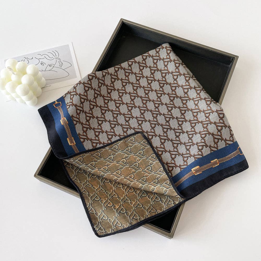 Dipped Shop - Wholesale Scarf - Women's - Elegant Flower Print Long Satin Scarf DP25G50111