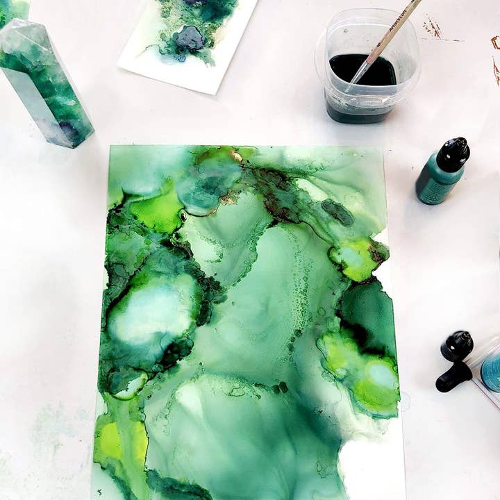 Pixiss - Wholesale Craft supplies - PIXISS Alcohol Ink Set of 5 - Brilliant Green Hues6