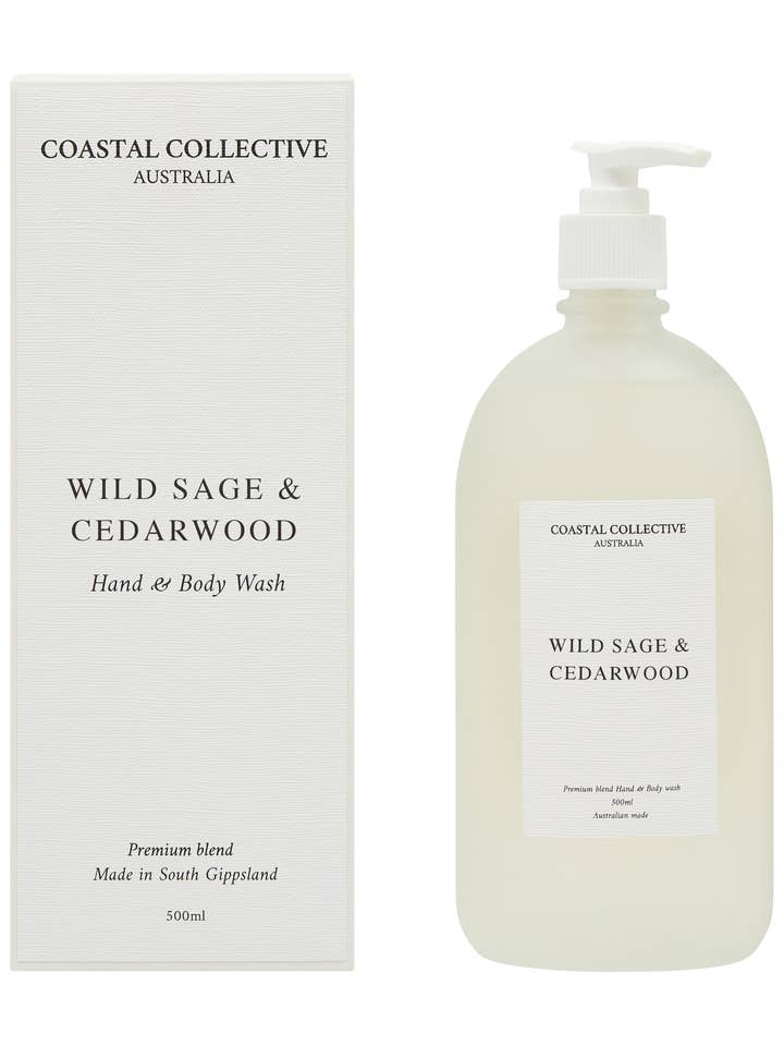 500ML HAND BODY WASH - WILD SAGE & CEDARWOOD for wholesale by Coastal Collective Australia
