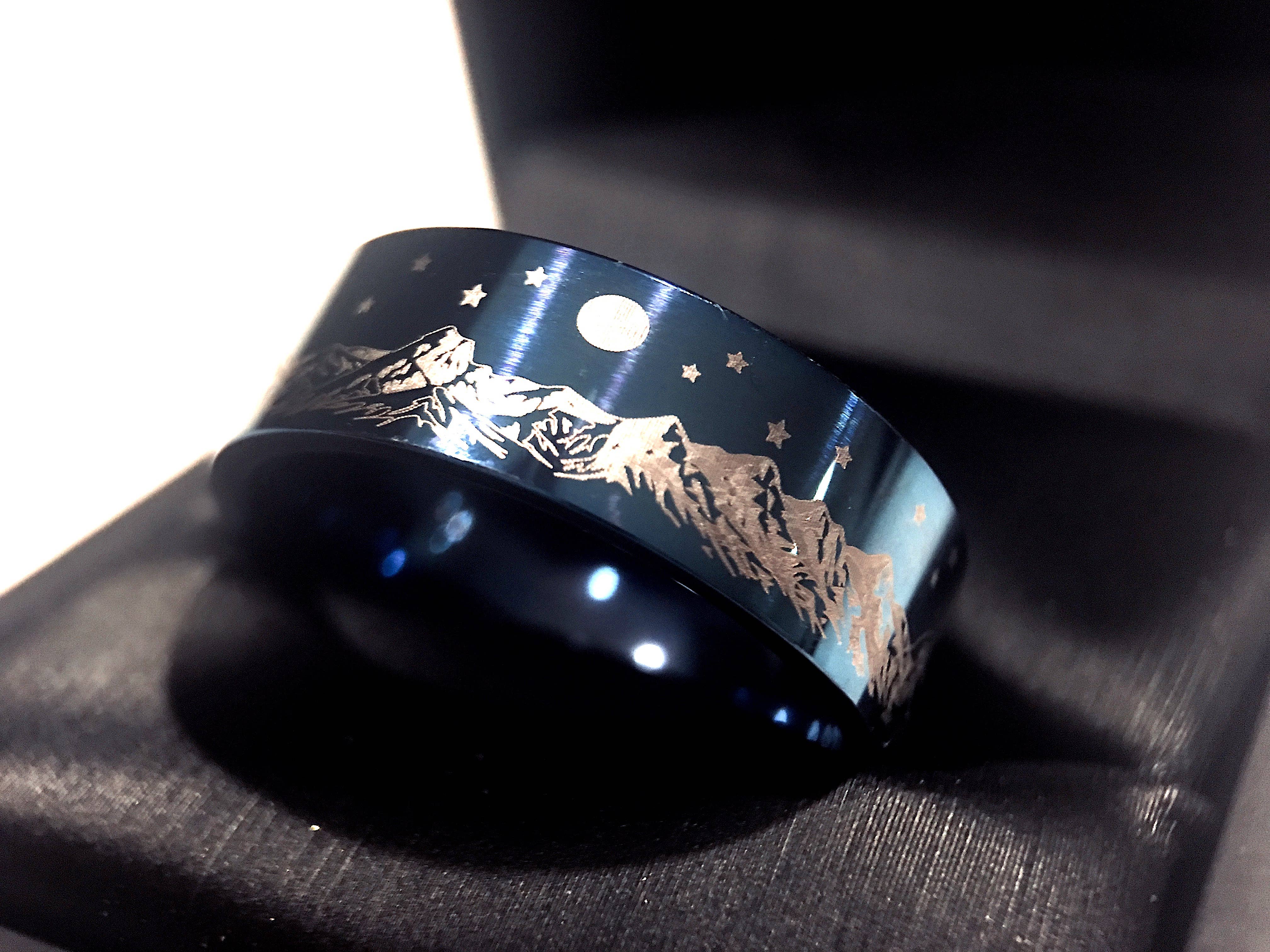 rings paradise - Vente Bijou – homme - Bague de fiançailles Blue Ocean & Mountain Range pour homme10