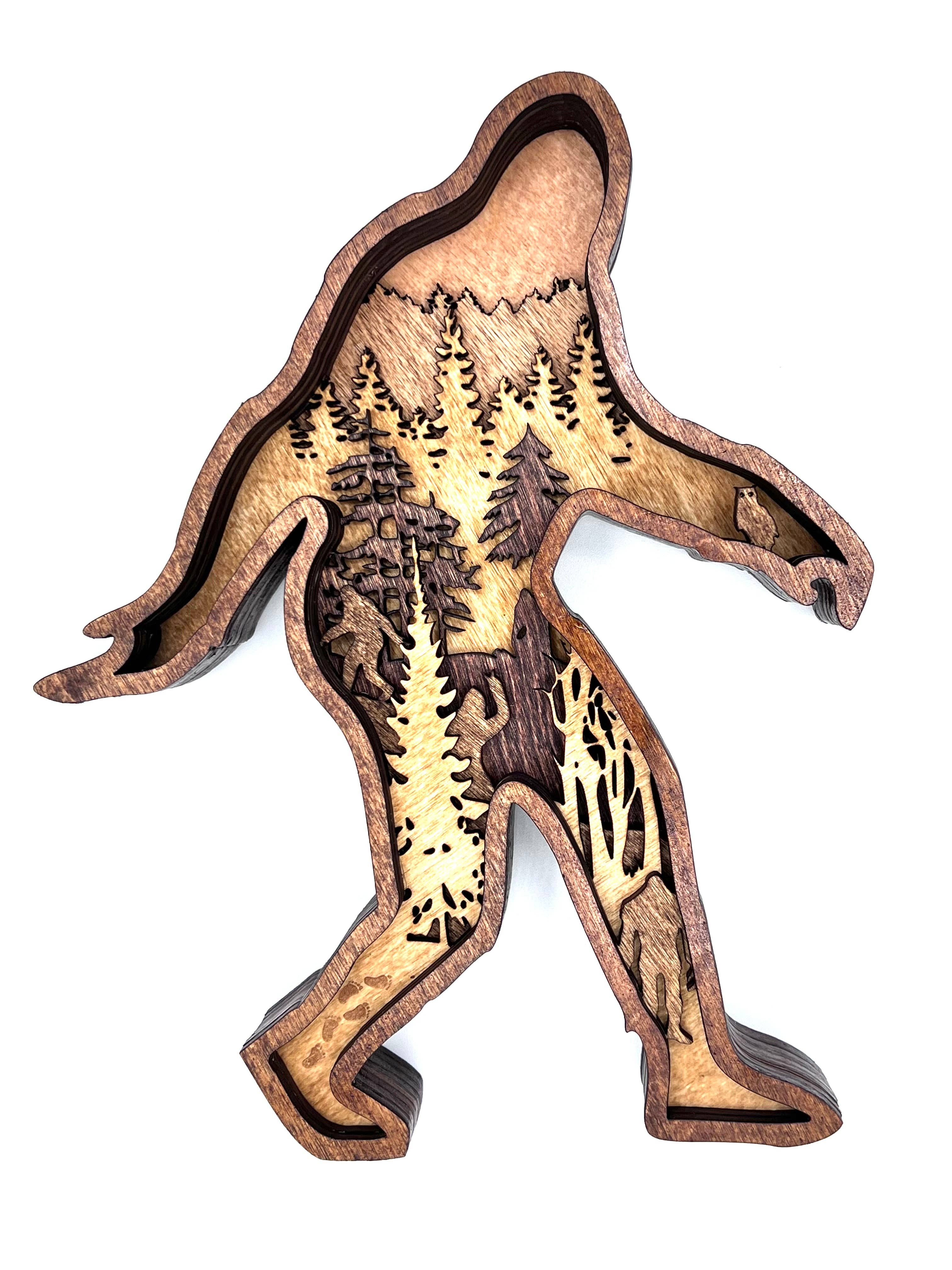 Lexo Creations - Wholesale Decorative Tabletop Object - Bigfoot, Multi-Layer Wood2