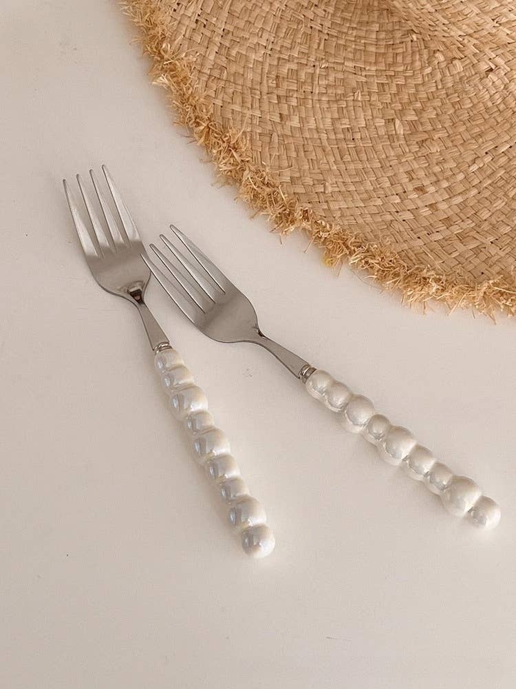 Otterware - Wholesale Flatware Set - Elegant Pearl Ceramic Handle Stainless Steel Flatware7