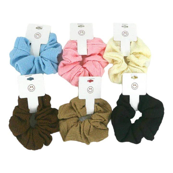 ASSORTED Mixed Colors Pleated Scrunchies SC4227-3 (12PC) for wholesale on Faire3