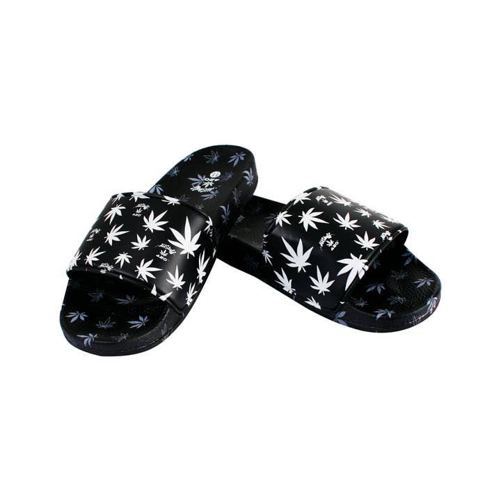 Novelty Brands - Wholesale Sandals - Men's - Himpy Slides - Mens Cookies and Cream Black Sandal - 1 Pair Per Pack