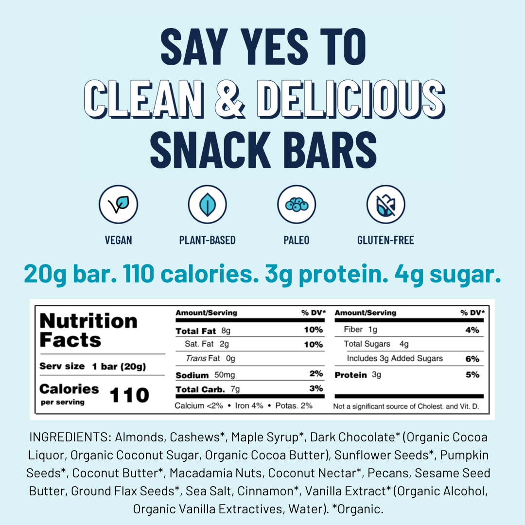 YES Bar® - Low Sugar Snack Bars - Wholesale Snack Bar - Dark Chocolate Chip MINI - Premium Real Food Snack Bar 1