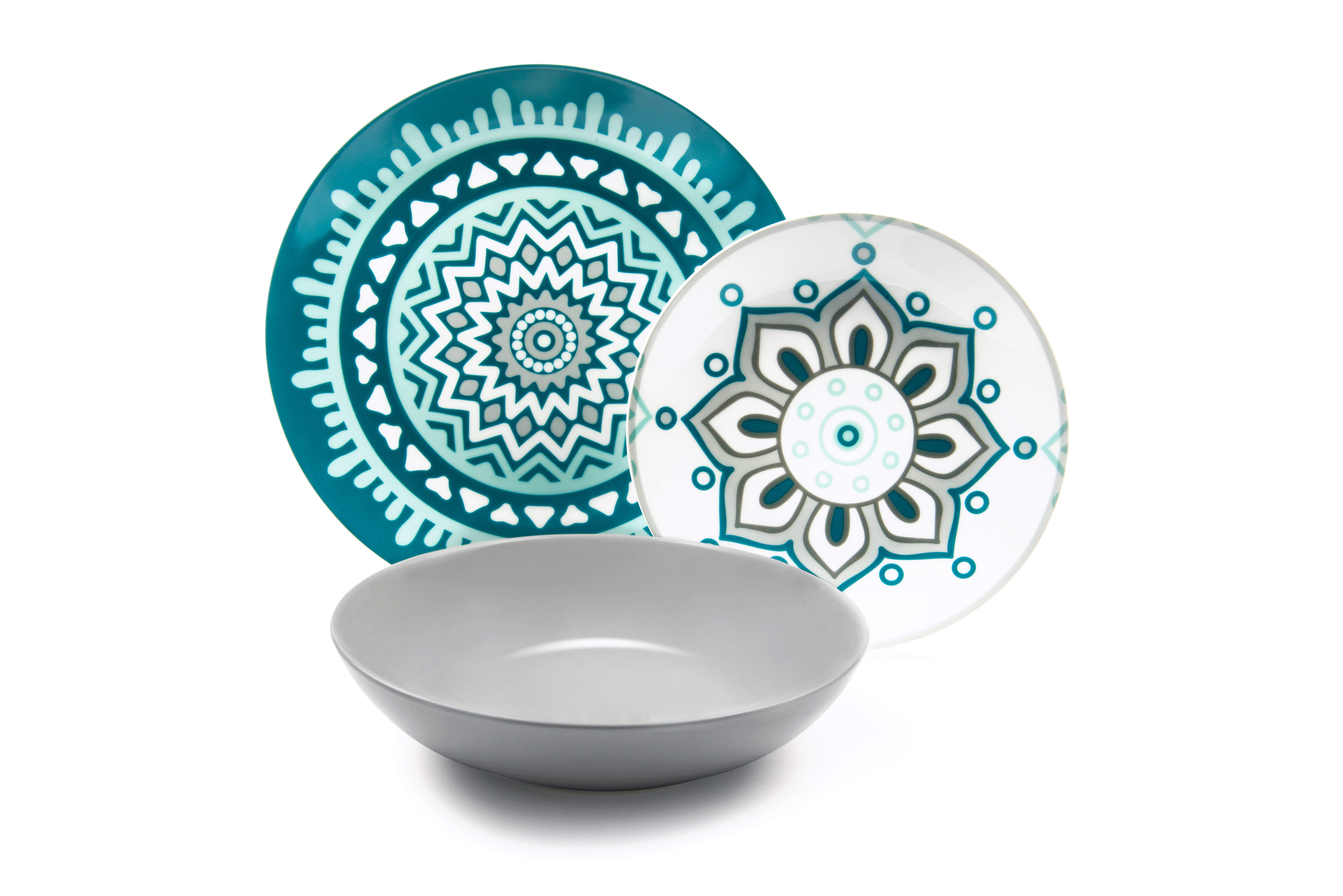 multicolour 18 Mandala Dinnerware Set for wholesale on Faire4