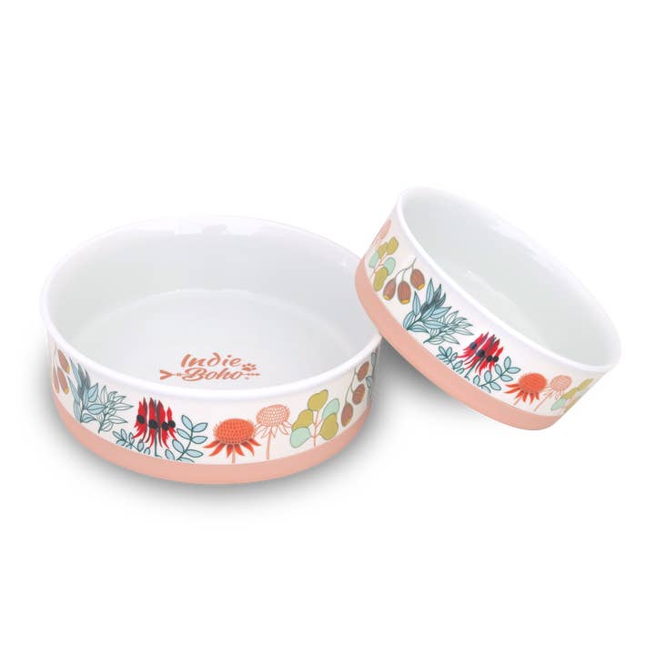 Indie Boho - Wholesale Pet bowl – Cat/dog - Native Flora - Designer Dog Bowls