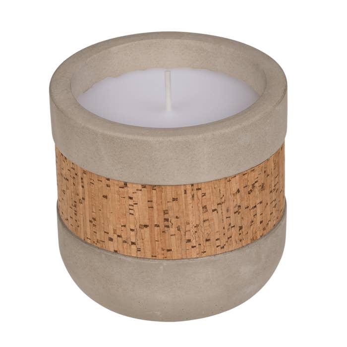 Out of the blue KG - Wholesale Jar/Filled Candle - Candle in cement pot with corc decoration,1