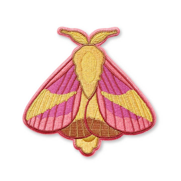 Rosy Maple Moth Grande Bordado em Ferro por atacado de Allison Stoiser Art