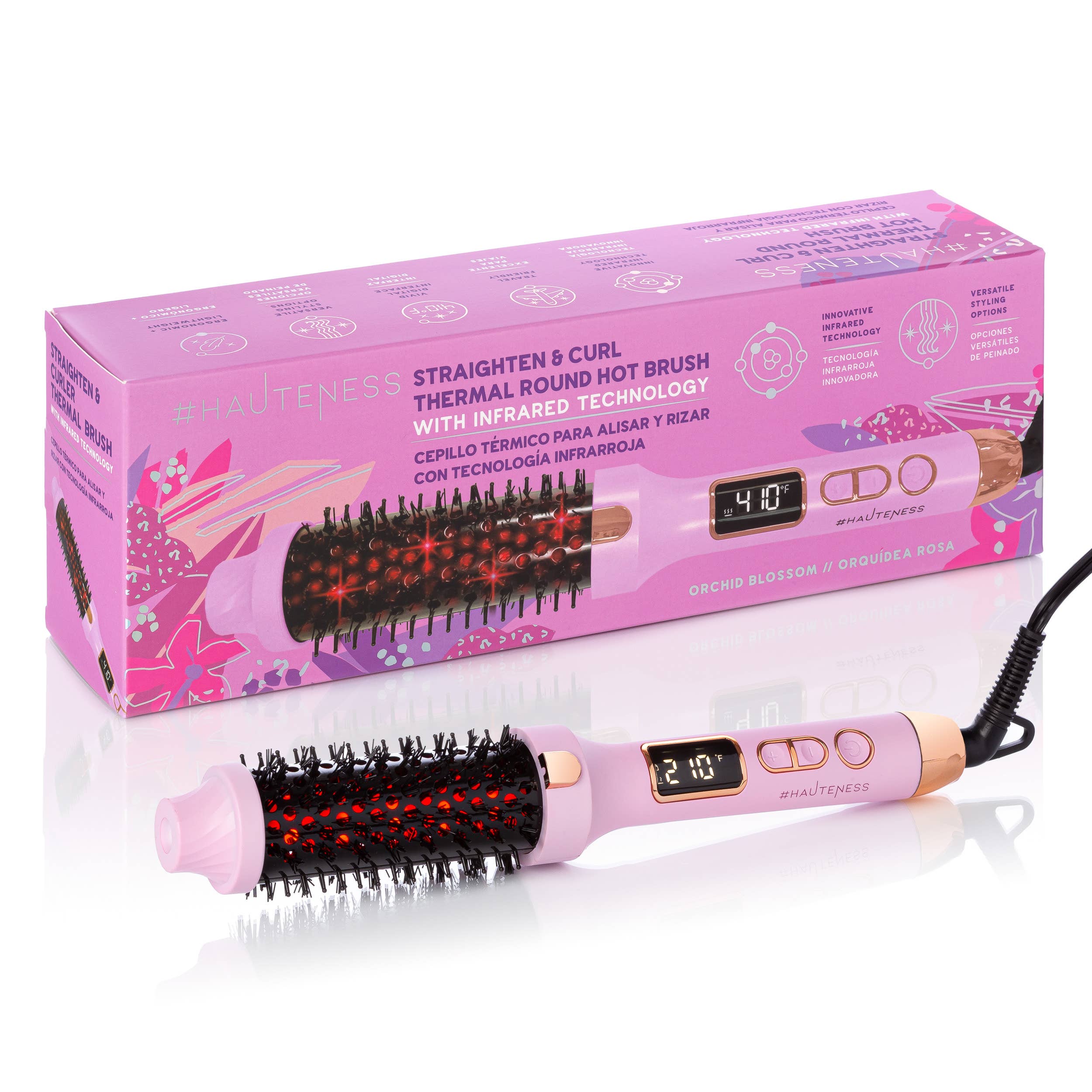 Pink Hauteness Thermal Round Hot Brush for Straighten & Curl Hair for wholesale on Faire1